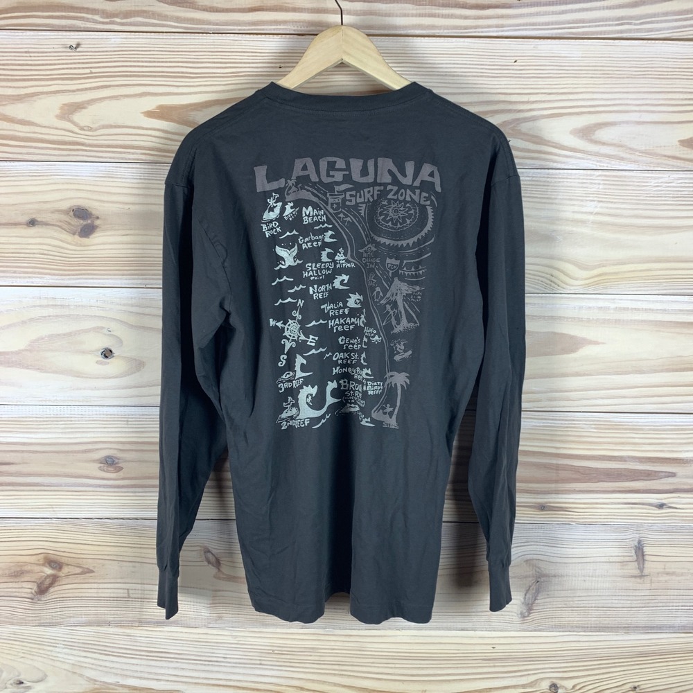 Laguna Beach Surf Team Shirt Men L Gray Long Sleeve California Surfer Minimalist